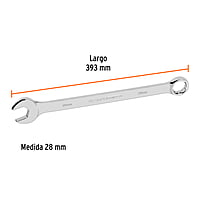 Llave combinada, extralarga, milimétrica, 28 x 393 mm - LL-2028M / 15630