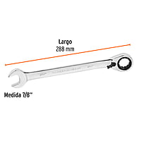 Llave combinada matraca, reversible, 7/8' x 288mm, Truper Ex - LL-2028XR / 13600
