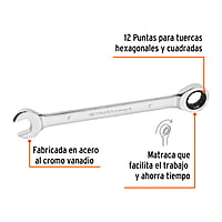 Llave combinada con matraca, 1' x 325 mm, Truper Expert - LL-2032X / 13618 Llave combinada con matraca, 1' x 325 mm, Truper Expert - LL-2032X / 13618
