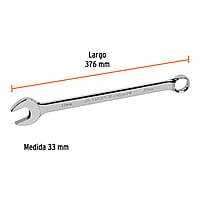 Llave combinada, extralarga, milimétrica, 33 x 470 mm - LL-2033M / 13818