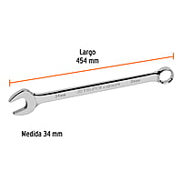 Llave combinada, extralarga, milimétrica, 34 x 465 mm - LL-2034M / 13819 Llave combinada, extralarga, milimétrica, 34 x 465 mm - LL-2034M / 13819