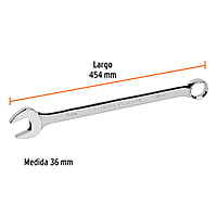 Llave combinada, extralarga, milimétrica, 36 x 505 mm - LL-2036M / 13820