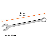 Llave combinada, extralarga, milimétrica, 38 x 510 mm - LL-2038M / 13821