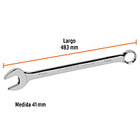 Llave combinada, extralarga, milimétrica, 41 x 550 mm - LL-2041M / 13822 Llave combinada, extralarga, milimétrica, 41 x 550 mm - LL-2041M / 13822