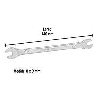 Llave española, milimétrica, 8 x 9 x 140 mm, Pretul - LL-30809MP / 21971