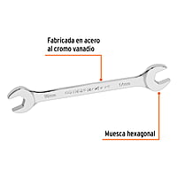 Llave española, milimétrica, 16 x 17 x 185 mm - LL-31617 / 15714