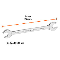 Llave española, milimétrica, 16 x 17 x 185 mm - LL-31617 / 15714