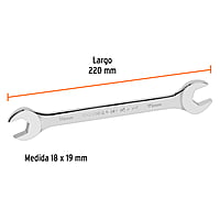 Llave española, milimétrica, 18 x 19 x 227 mm - LL-31819 / 15716