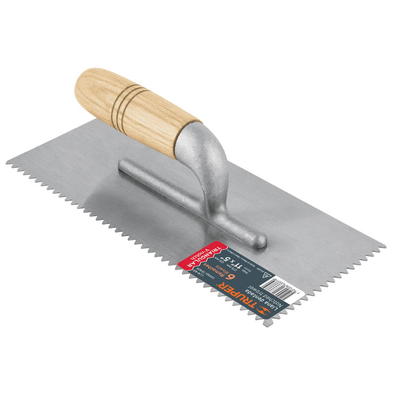 Llana, mango madera, canto dentado triangular,6 remaches,11' - LLM-6D / 15409