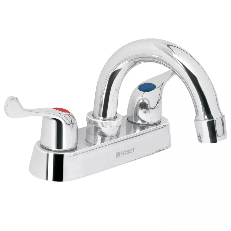 Mezcladora para lavabo, manerales palanca,cuello curvo,Basic - M-050P / 49279