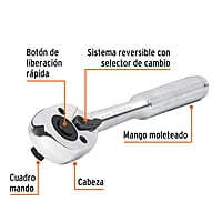 Matraca cuadro 3/8' liberación rápida cabeza de pera - M-3849 / 13659 Matraca cuadro 3/8' liberación rápida cabeza de pera - M-3849 / 13659