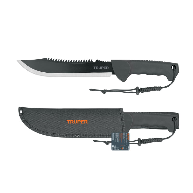 Machete doble filo 10' cacha inyectada, con funda, Truper 103015 Machete doble filo 10' cacha inyectada, con funda, Truper 103015