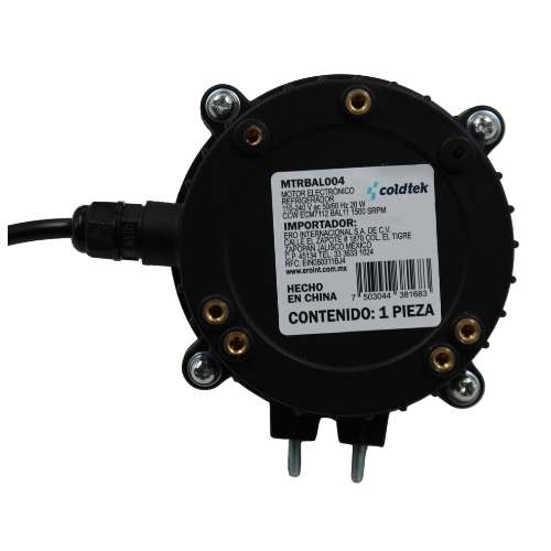 Motor Balero Ba11, Refrigerador, ECM7112, 110-240V, 50/60Hz, 20W, CCW, Proteccion Clase IP65, sirve para refrigerador IMBERA; 1500 RPMs - MTRBAL004