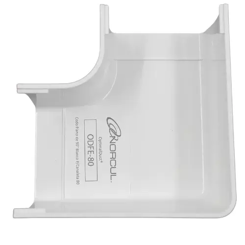 Codo Plano 90° para Canaleta Blanco 80mm, OPTIMAL DUCT - ODFE-80