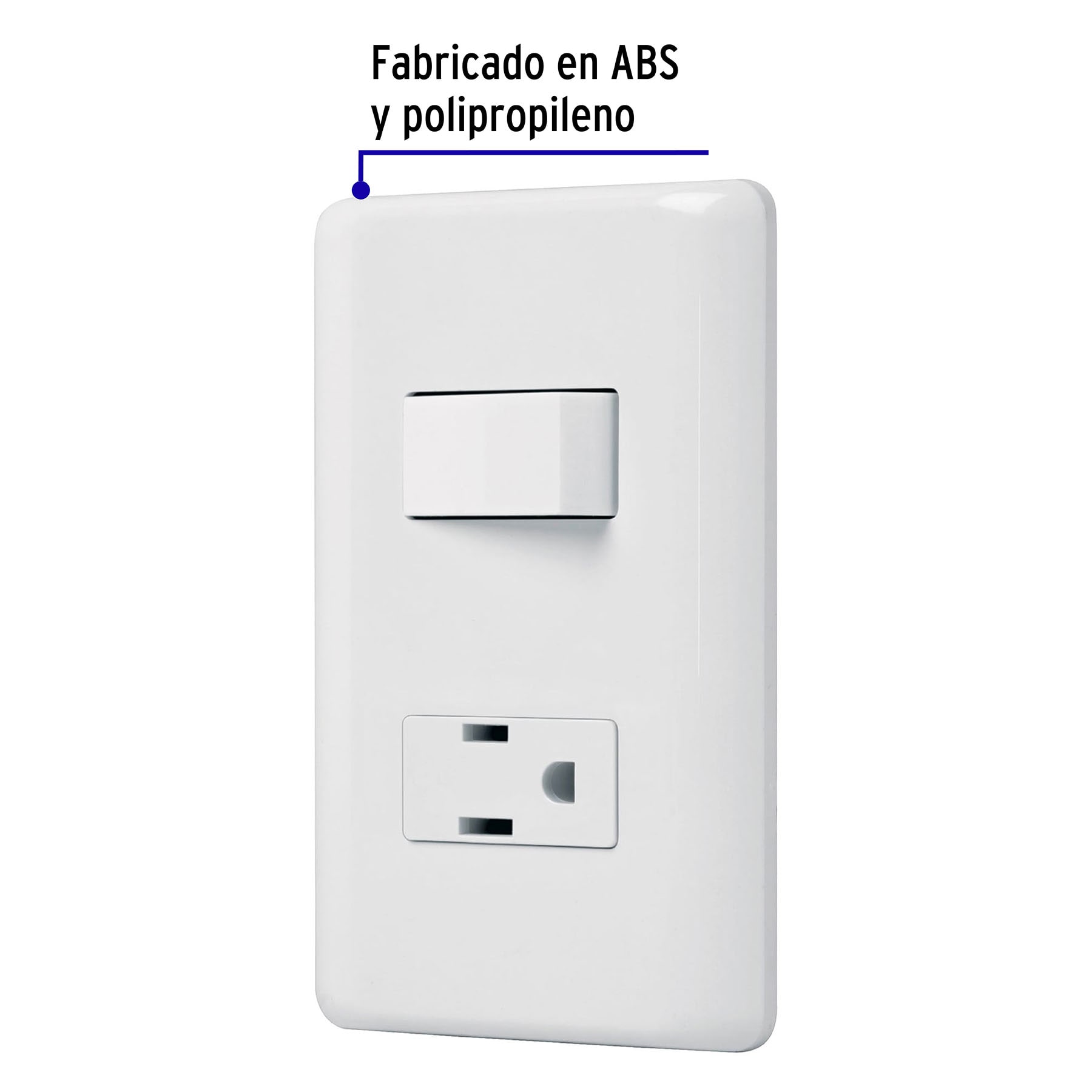 Placa armada contacto e interruptor sencillo, Volteck Basic - PA-APCO-B / 25077 Placa armada contacto e interruptor sencillo, Volteck Basic - PA-APCO-B / 25077