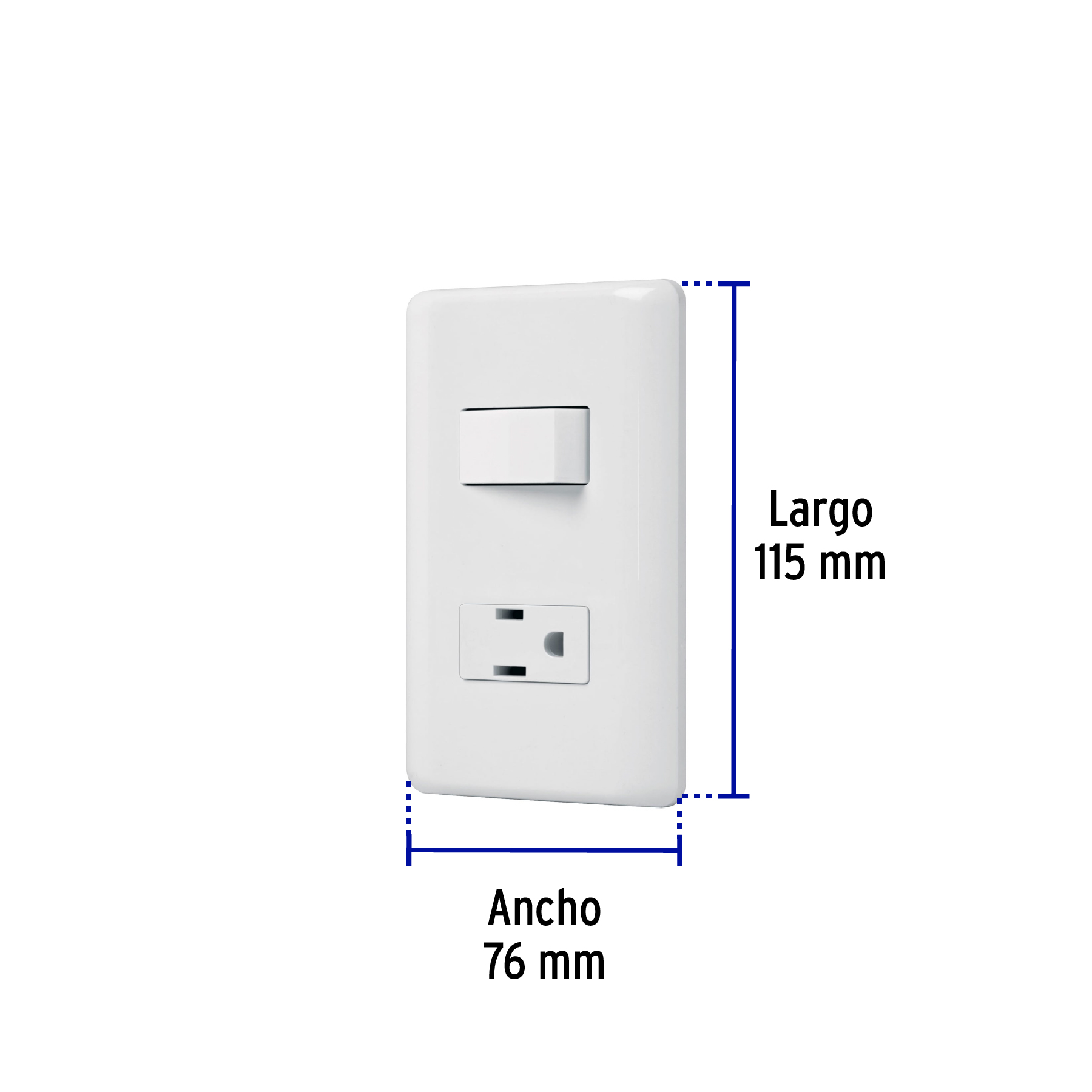 Placa armada contacto e interruptor sencillo, Volteck Basic - PA-APCO-B / 25077 Placa armada contacto e interruptor sencillo, Volteck Basic - PA-APCO-B / 25077