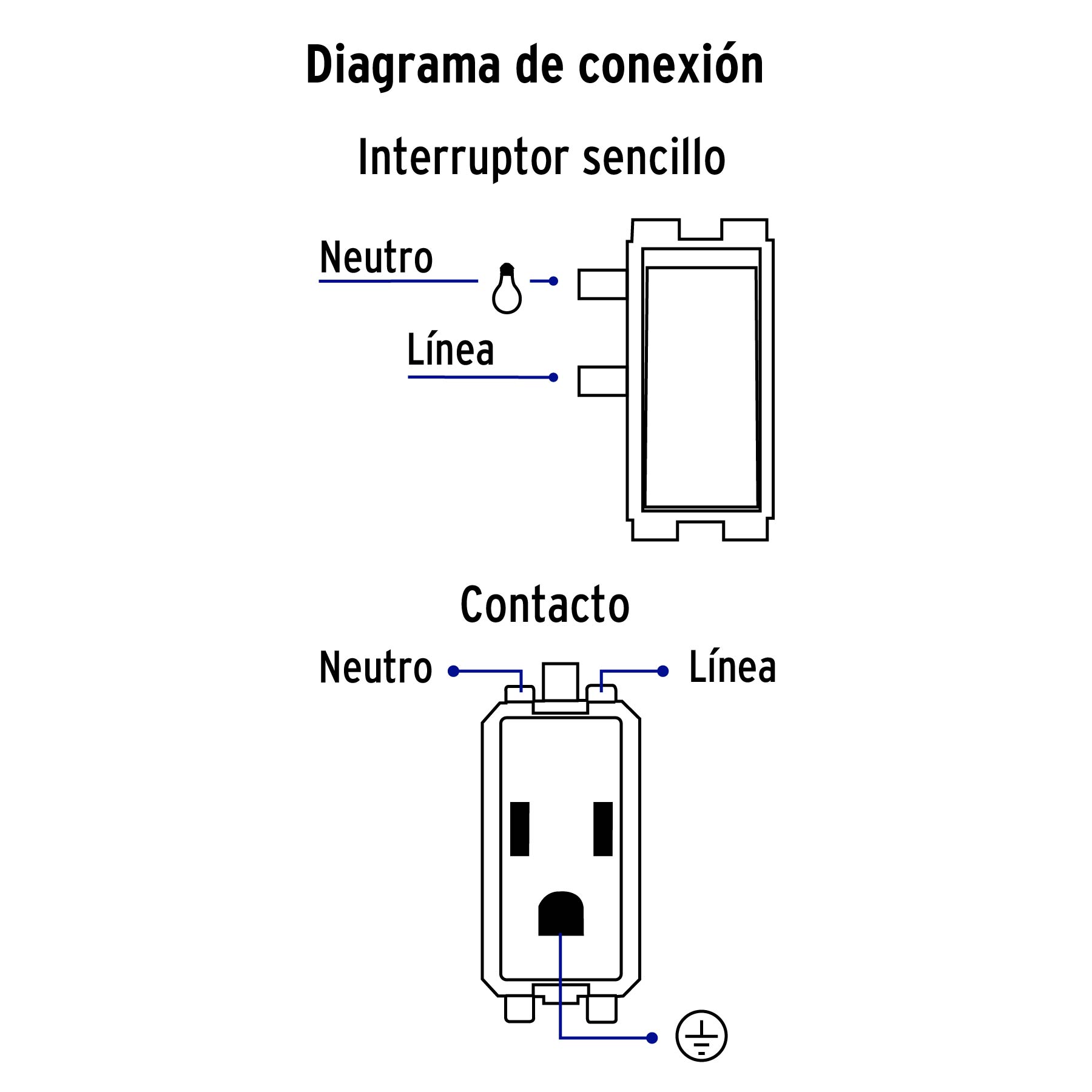 Placa armada contacto e interruptor sencillo, Volteck Basic - PA-APCO-B / 25077 Placa armada contacto e interruptor sencillo, Volteck Basic - PA-APCO-B / 25077
