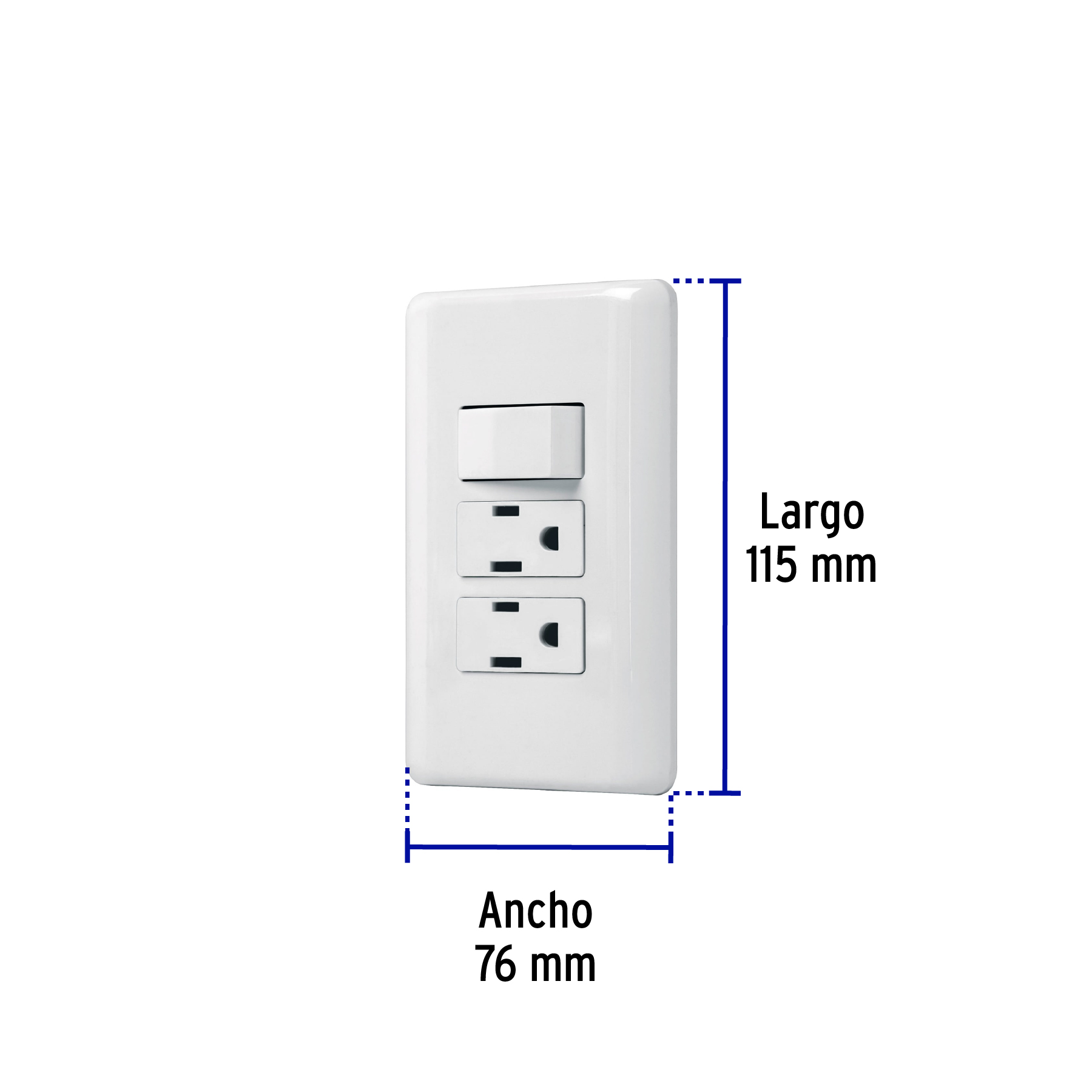 Placa armada 2 contactos e interruptor sencillo, Basic - PA-APCO-B3 / 25079 Placa armada 2 contactos e interruptor sencillo, Basic - PA-APCO-B3 / 25079