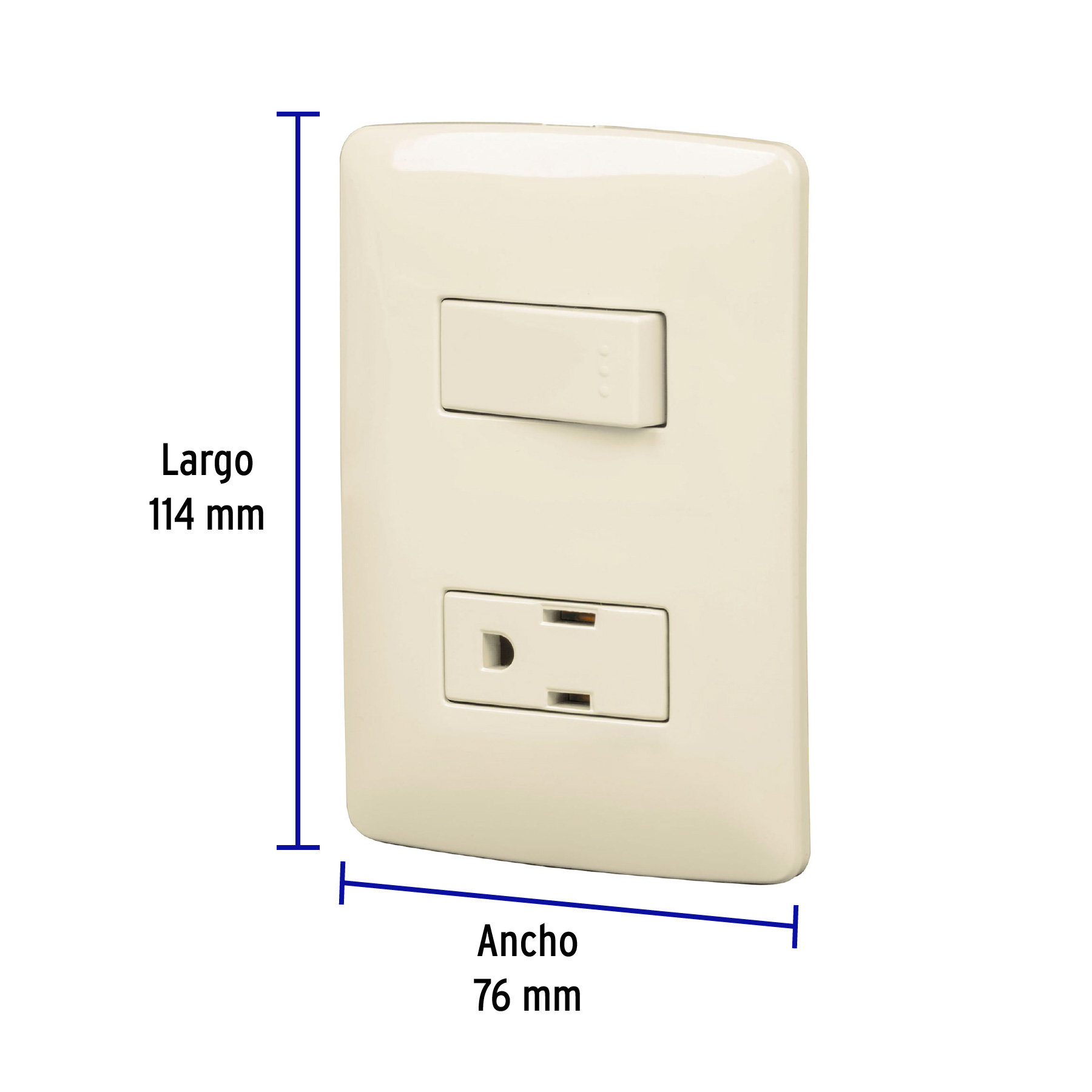 Placa armada contacto e interruptor, marfil, línea Italiana - PA-APCO-I / 48666
