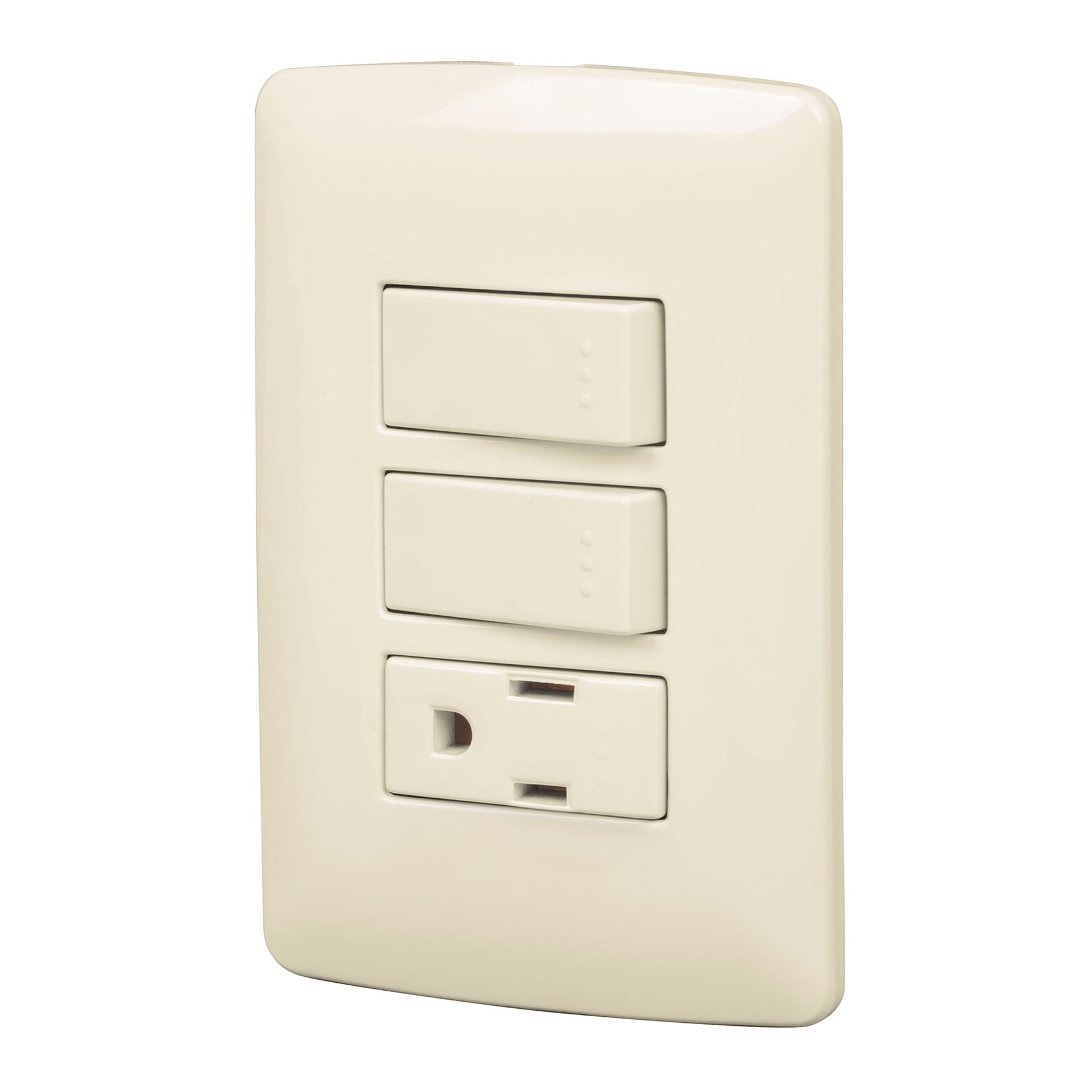 Placa armada contacto e interruptor, marfil, línea Italiana - PA-APCO-I / 48666
