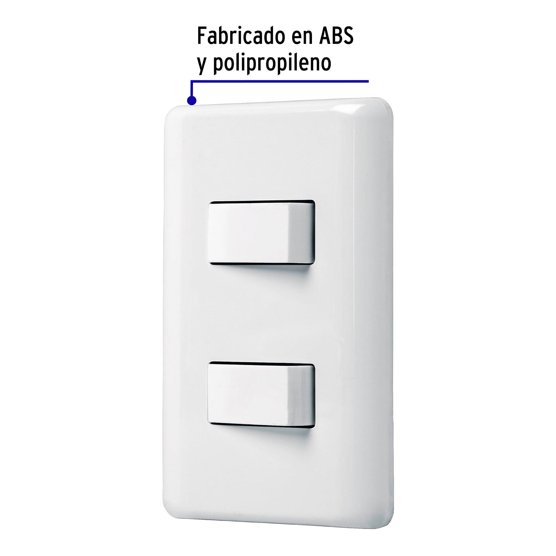Placa armada con 2 interruptores sencillos, Volteck Basic - PA-APDO-B / 25080 Placa armada con 2 interruptores sencillos, Volteck Basic - PA-APDO-B / 25080