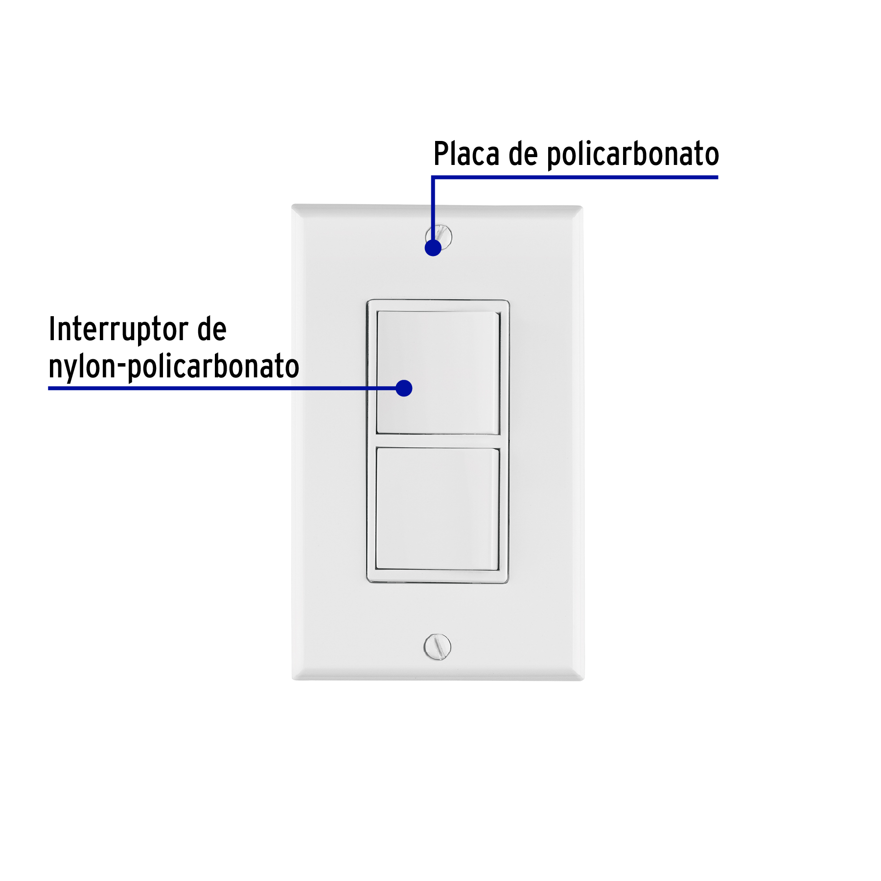 Placa armada interruptor sencillo y de 3 vías Classic - PA-APDO-CLP / 40019