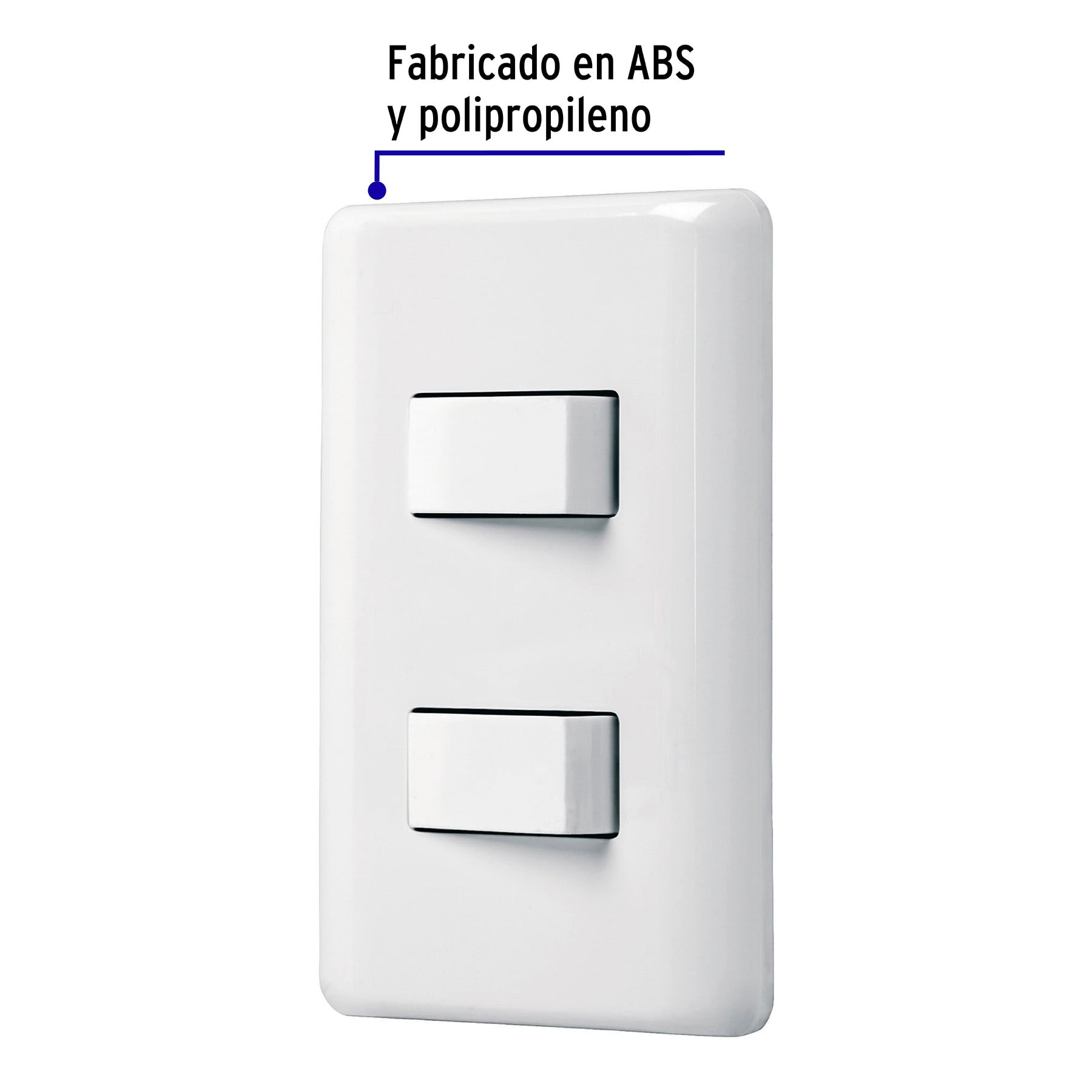 Placa armada 1 interruptor sencillo + 1 de 3 vías, Basic - PA-APDO-EB / 25085 Placa armada 1 interruptor sencillo + 1 de 3 vías, Basic - PA-APDO-EB / 25085