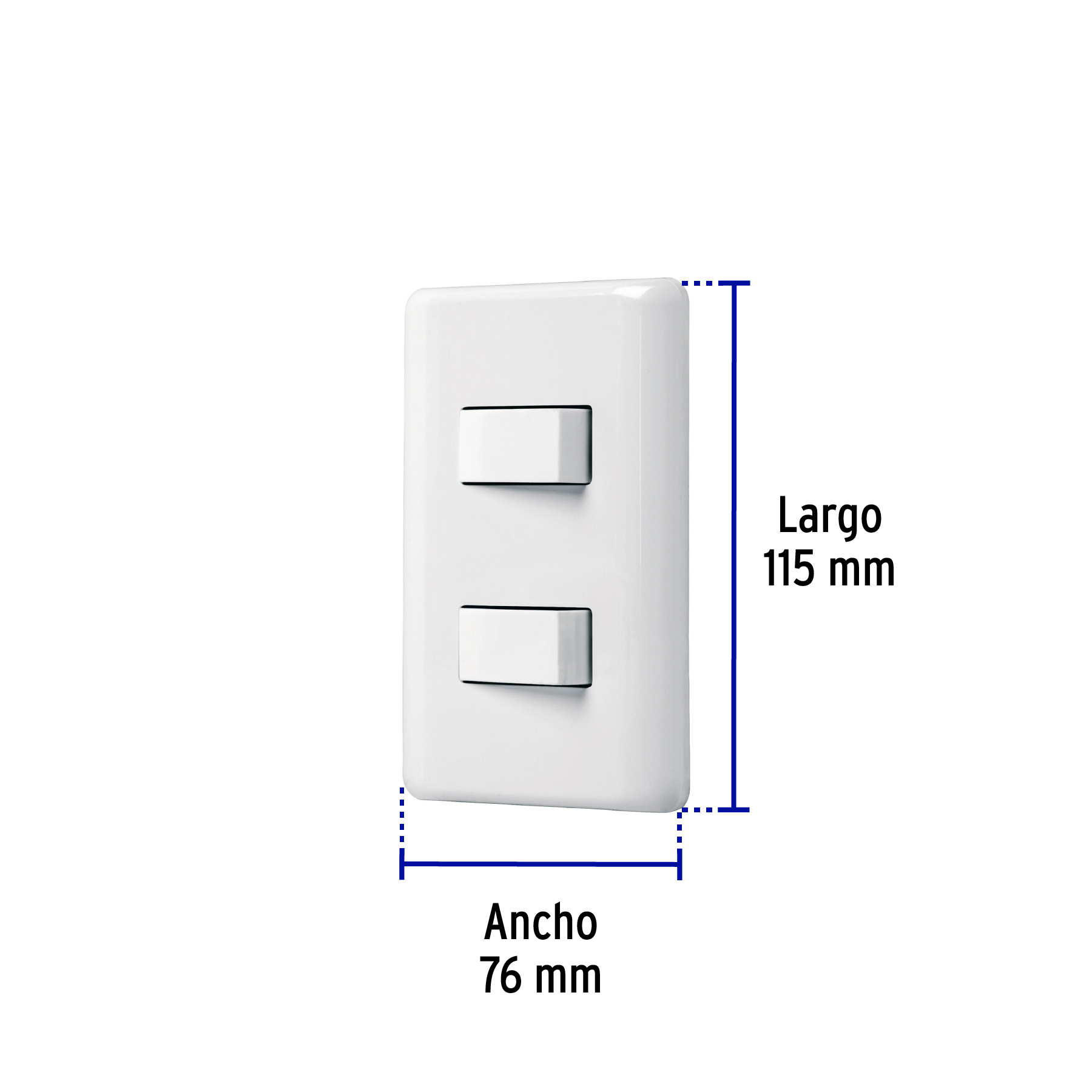 Placa armada 1 interruptor sencillo + 1 de 3 vías, Basic - PA-APDO-EB / 25085 Placa armada 1 interruptor sencillo + 1 de 3 vías, Basic - PA-APDO-EB / 25085