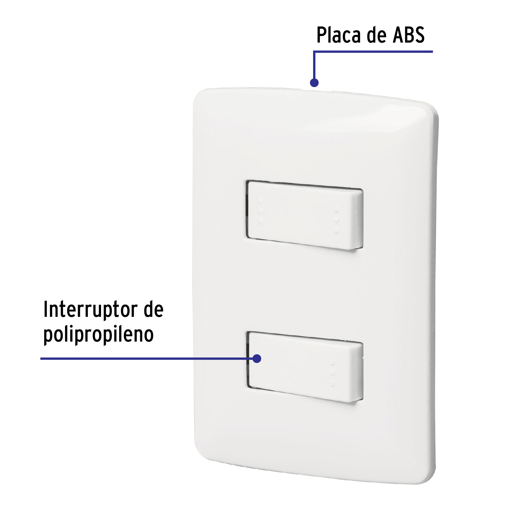 Placa armada 1 interruptor 1 escalera,blanco, línea Italiana - PA-APDO-EIB / 46462