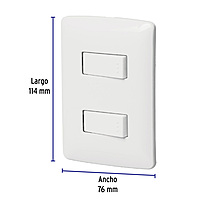 Placa armada, 2interruptores sencillos,blanco,línea Italiana - PA-APDO-IB / 46461