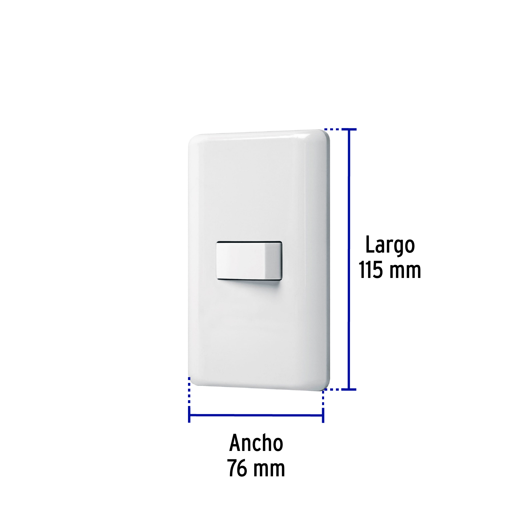 Placa armada con 1 interruptor sencillo, Volteck Basic - PA-APSE-B / 25078 Placa armada con 1 interruptor sencillo, Volteck Basic - PA-APSE-B / 25078