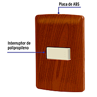 Placa armada 1 interruptor sencillo, madera, línea Italiana - PA-APSE-IM / 49923 Placa armada 1 interruptor sencillo, madera, línea Italiana - PA-APSE-IM / 49923