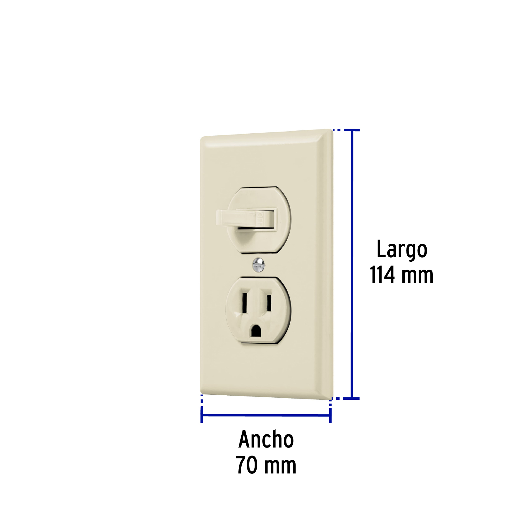 Placa armada interruptor y contacto, línea Standard, marfil - PA-COAP-S / 48489