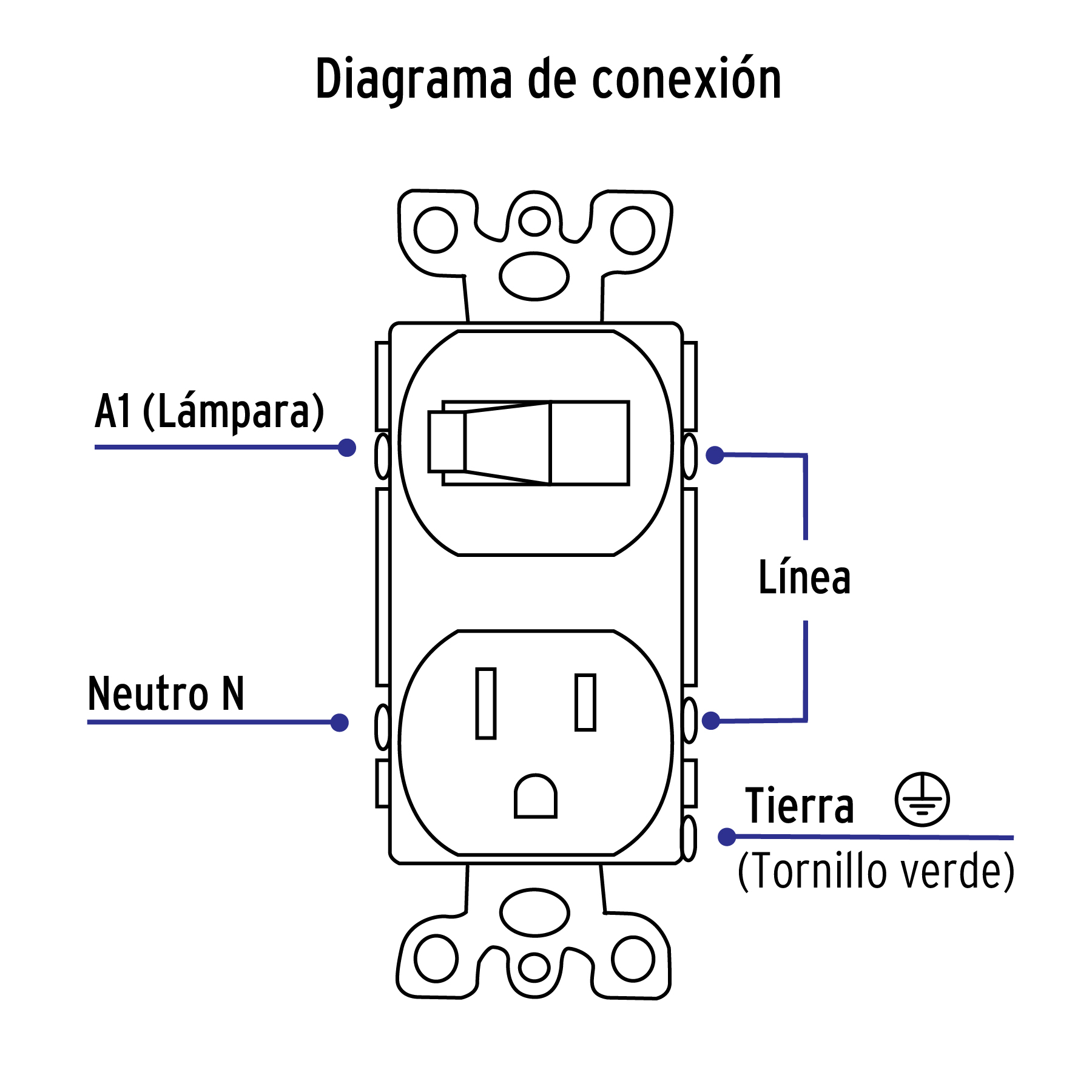 Placa armada interruptor y contacto, línea Standard, marfil - PA-COAP-S / 48489