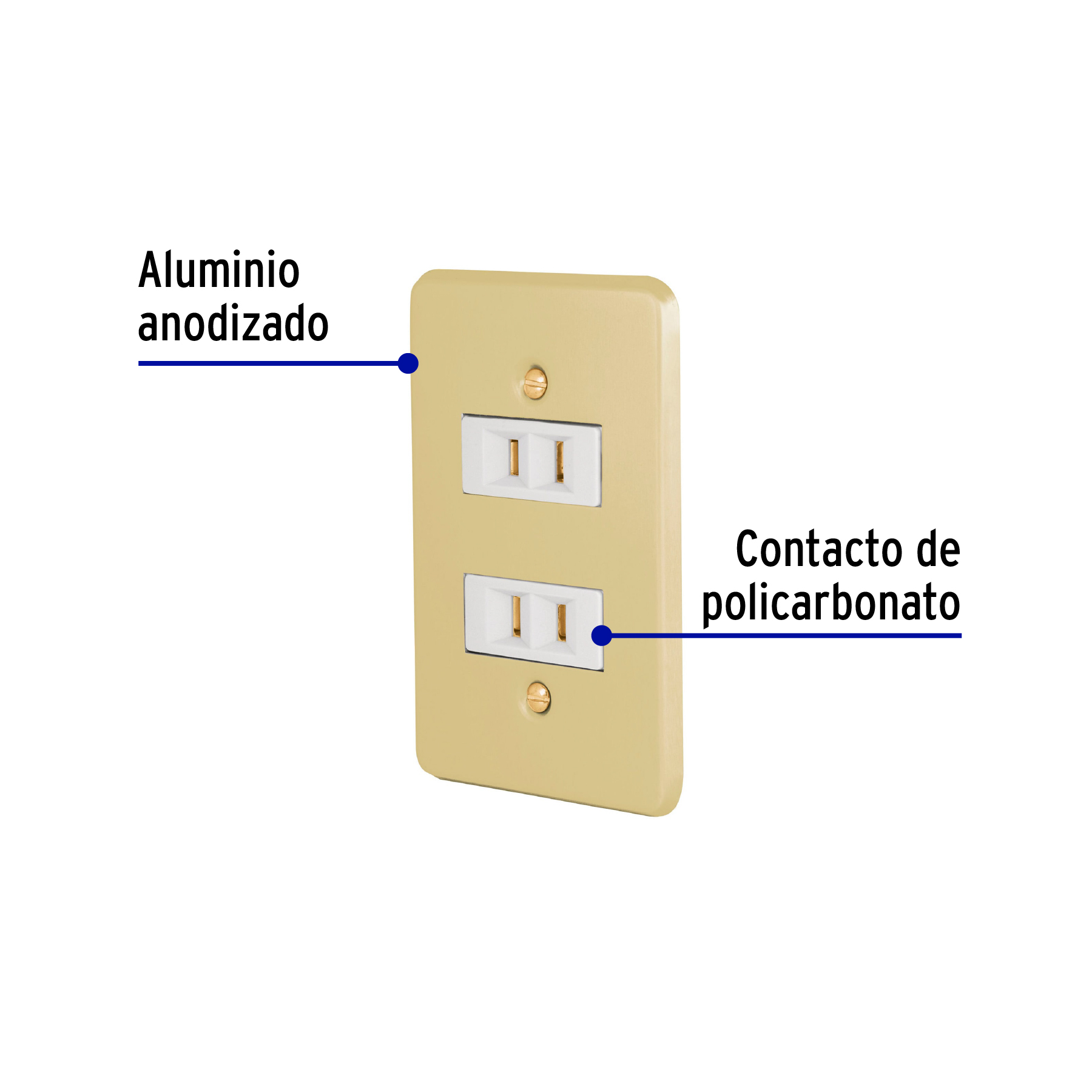 Placa armada 2 contactos polarizados línea Económica - PA-CODO-E / 46390