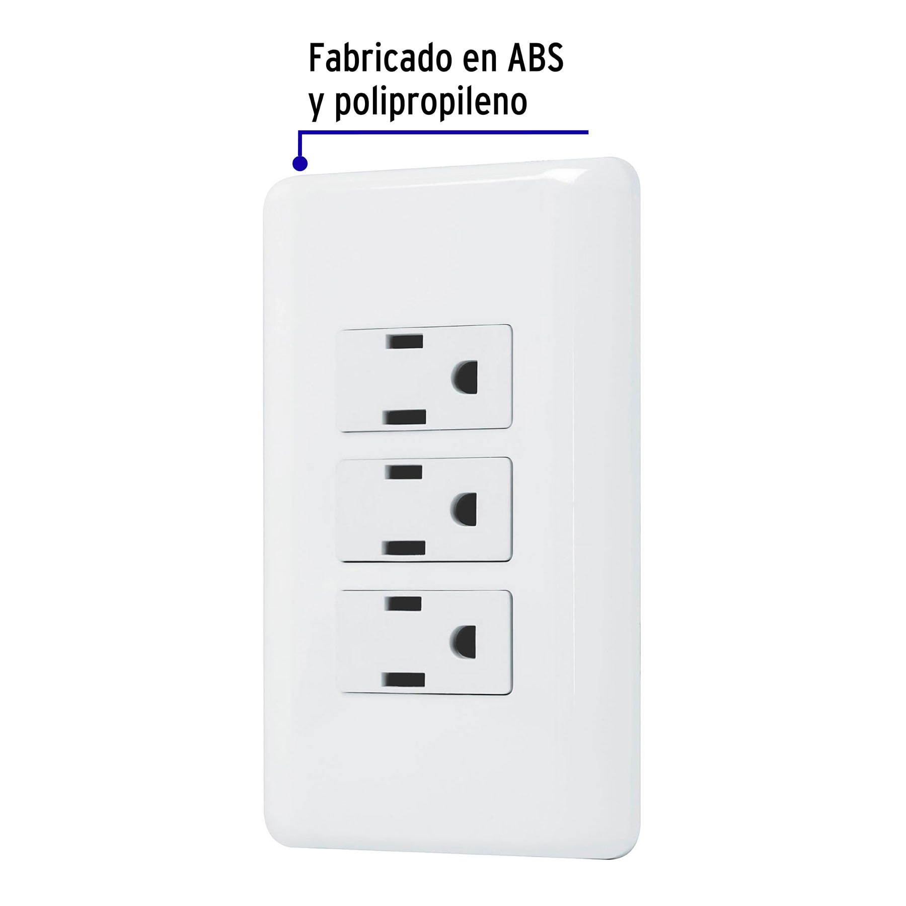 Placa armada con 3 contactos, Volteck Basic - PA-COTR-B / 25082 Placa armada con 3 contactos, Volteck Basic - PA-COTR-B / 25082