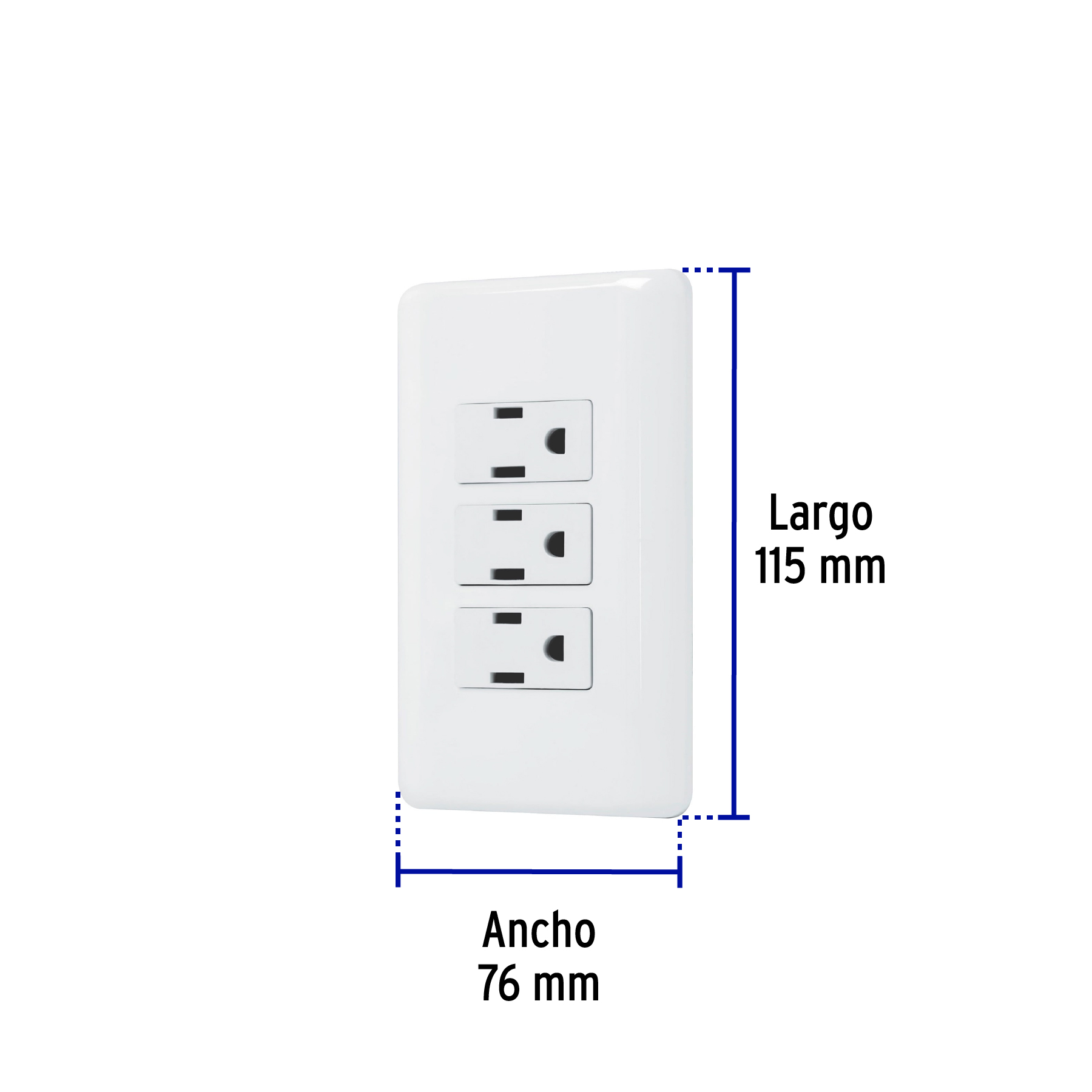 Placa armada con 3 contactos, Volteck Basic - PA-COTR-B / 25082 Placa armada con 3 contactos, Volteck Basic - PA-COTR-B / 25082