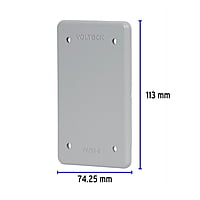 Placa tipo FS ciega, de sobreponer, Volteck - PAFCI-S / 46432 Placa tipo FS ciega, de sobreponer, Volteck - PAFCI-S / 46432