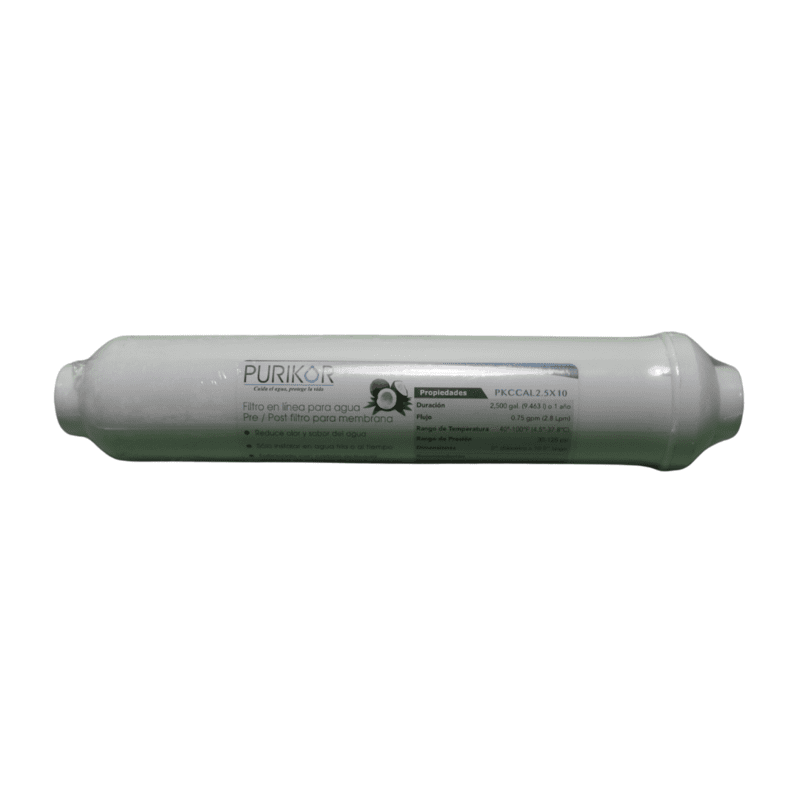 Filtro En Linea De Carbon Activado Granular 1/4Pulg Npt, Diametro 2.5X10Pulg - Pkccal2.5X10 Filtro En Linea De Carbon Activado Granular 1/4Pulg Npt, Diametro 2.5X10Pulg - Pkccal2.5X10