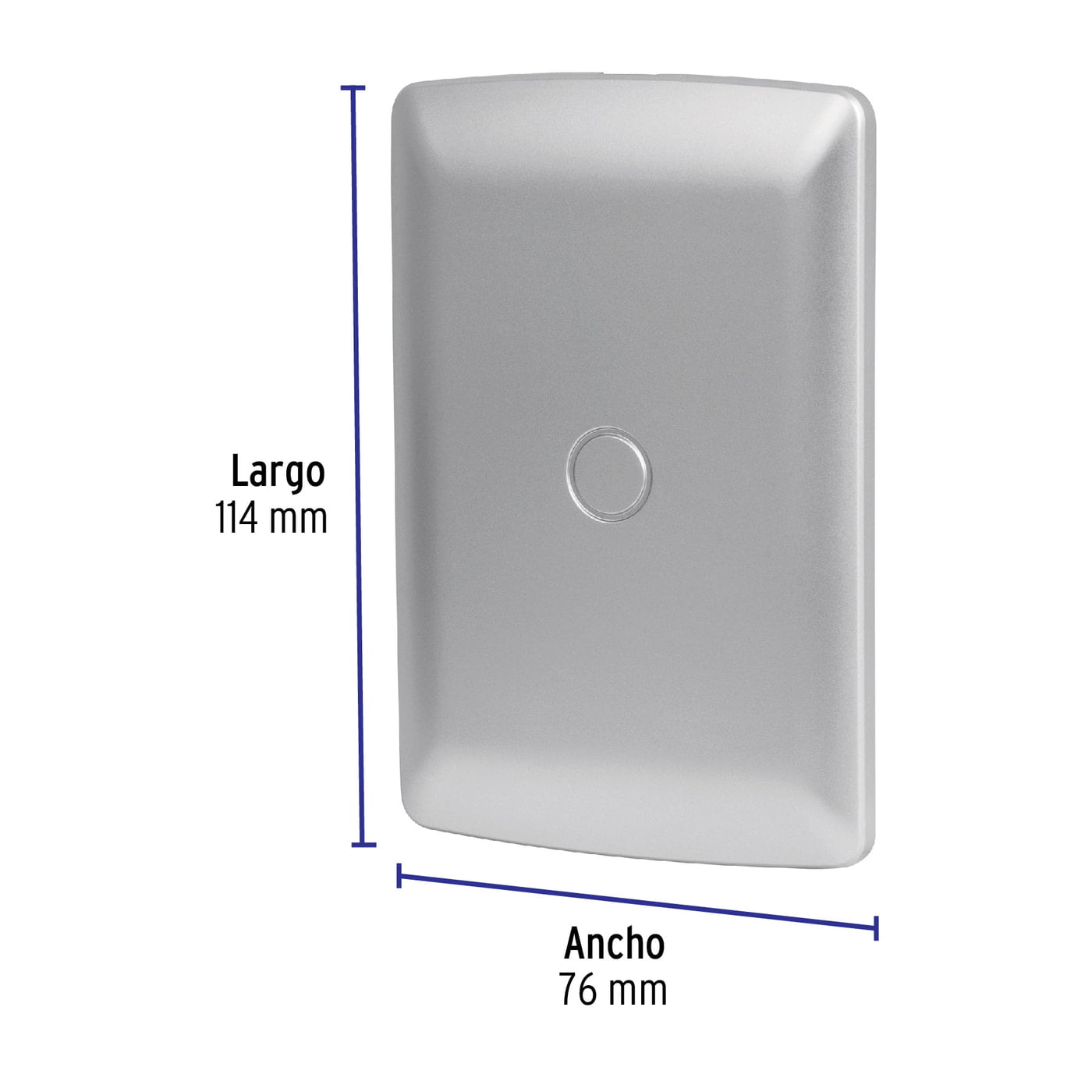 Placa de ABS ciega, línea italiana, color plata - PPC-IP / 46396