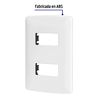 Placa 2 módulos de ABS, línea Italiana, color blanco - PPDO-IB / 48133
