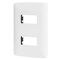 Placa 2 módulos de ABS, línea Italiana, color blanco - PPDO-IB / 48133