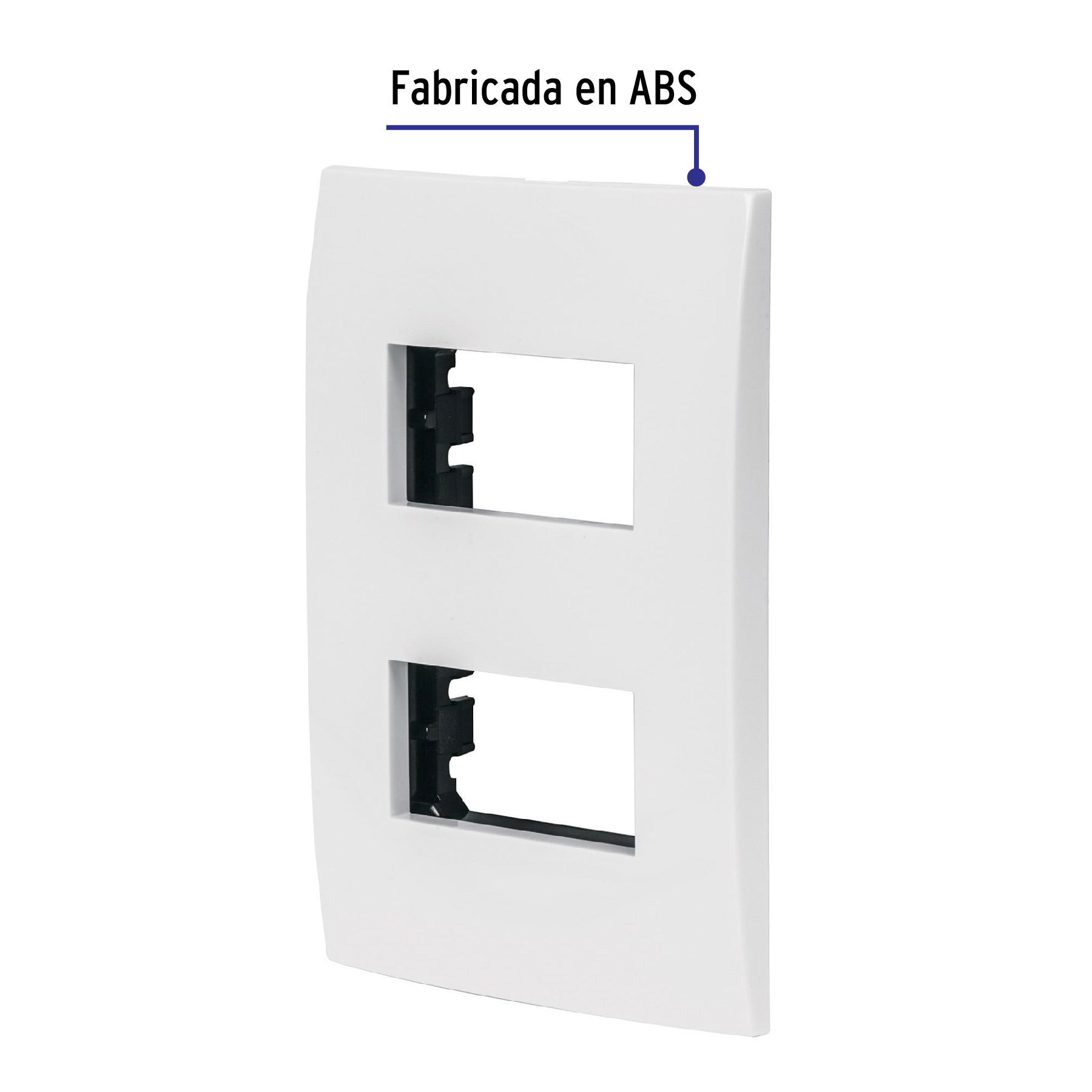 Placa 2 módulos de ABS, línea Oslo, color blanco - PPDO-OB / 48304 Placa 2 módulos de ABS, línea Oslo, color blanco - PPDO-OB / 48304