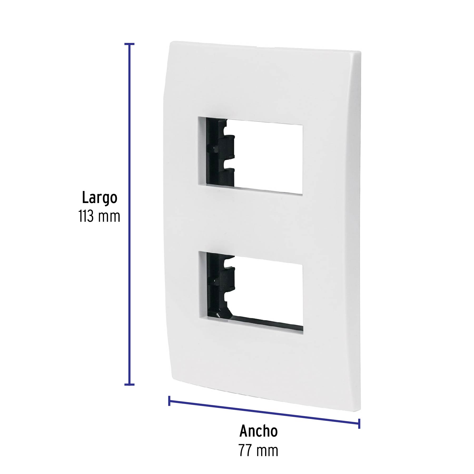 Placa 2 módulos de ABS, línea Oslo, color blanco - PPDO-OB / 48304 Placa 2 módulos de ABS, línea Oslo, color blanco - PPDO-OB / 48304