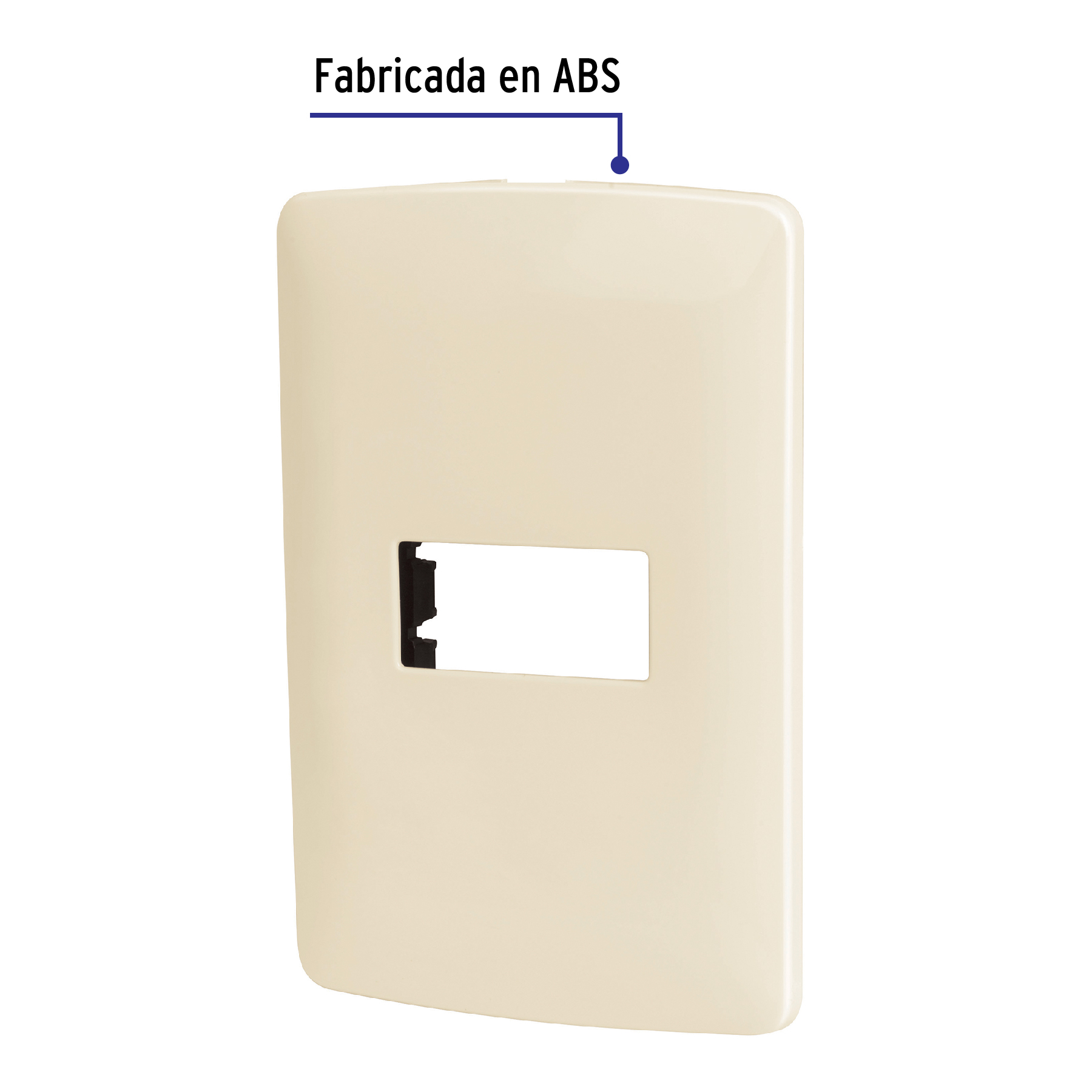Placa 1 módulo de ABS, línea Italiana, color marfil - PPSE-I / 48088