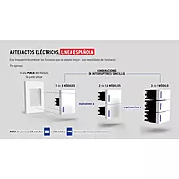 Placa 1 ventana, 3 módulos, línea Española, color blanco - PPTR-EB / 47043
