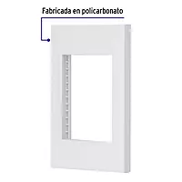 Placa 1 ventana, 3 módulos, línea Española, color blanco - PPTR-EB / 47043