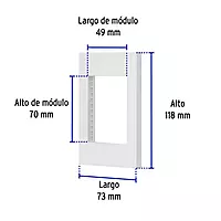 Placa 1 ventana, 3 módulos, línea Española, color blanco - PPTR-EB / 47043