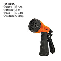 Pistola plástica, 8 funciones - PR-409 / 18482