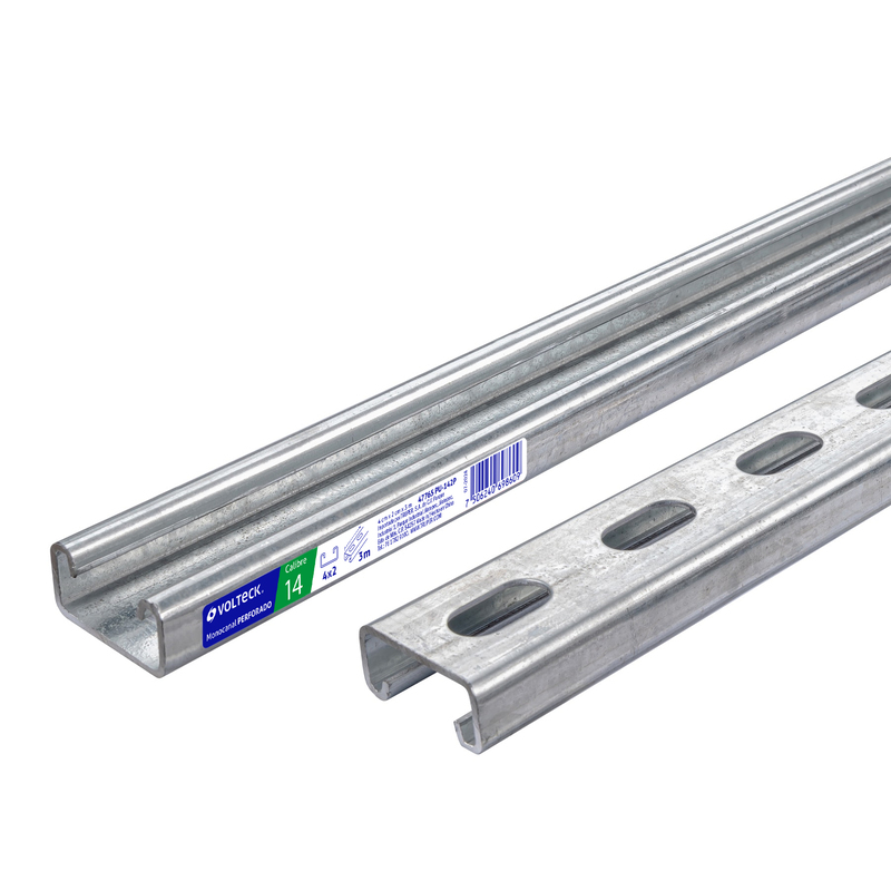 Perfil monocanal perforado de 3 m, 4 x 2 cm cal. 14, VOLTECK - 47765 - PU-142P - Caja con 2 Pieza – Master 0 Perfil monocanal perforado de 3 m, 4 x 2 cm cal. 14, VOLTECK - 47765 - PU-142P - Caja con 2 Pieza – Master 0